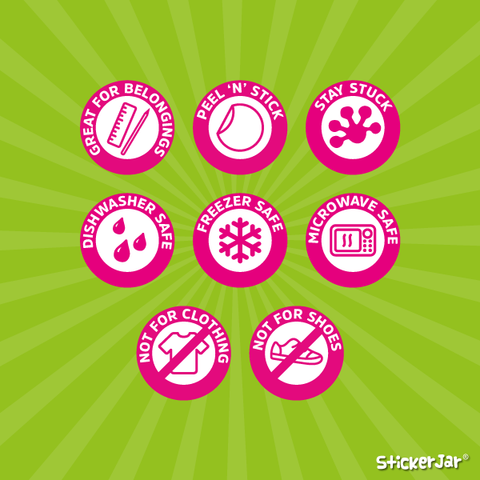 Stick On Name Labels UK | Stick On Name Tags | Colourful Stickers